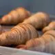 Croissants on a baking tray