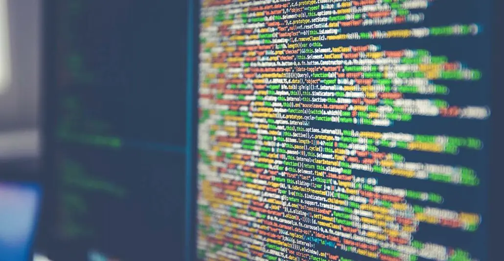 A screen showing code